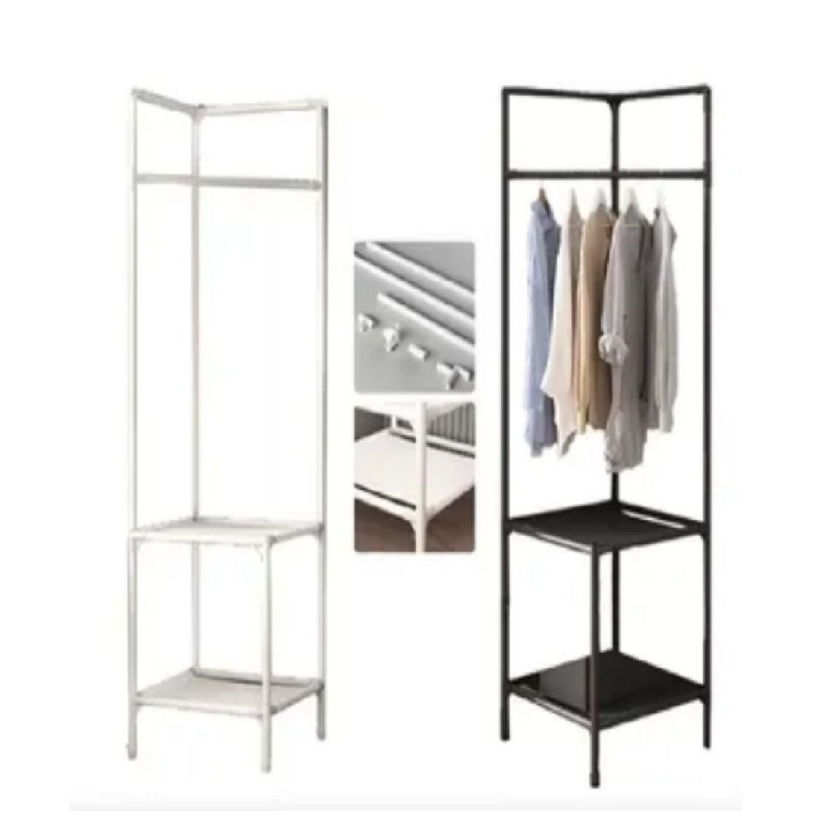 GENERICO - Perchero Metálico Esquinero con Estantes para Niños