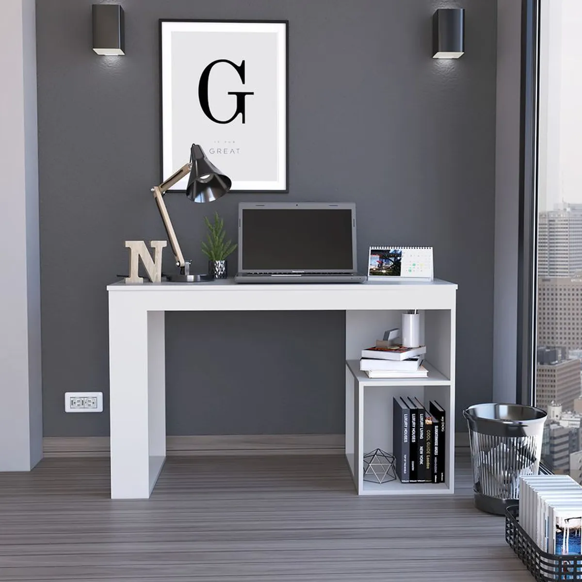 RTA MUEBLES - Escritorio astana blanco  elb 2332 rta muebles