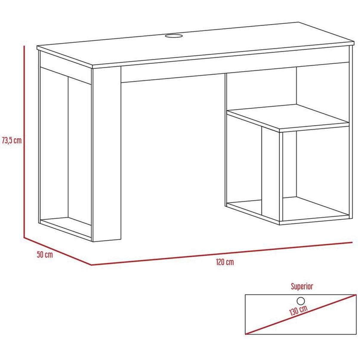 RTA MUEBLES - Escritorio astana blanco  elb 2332 rta muebles