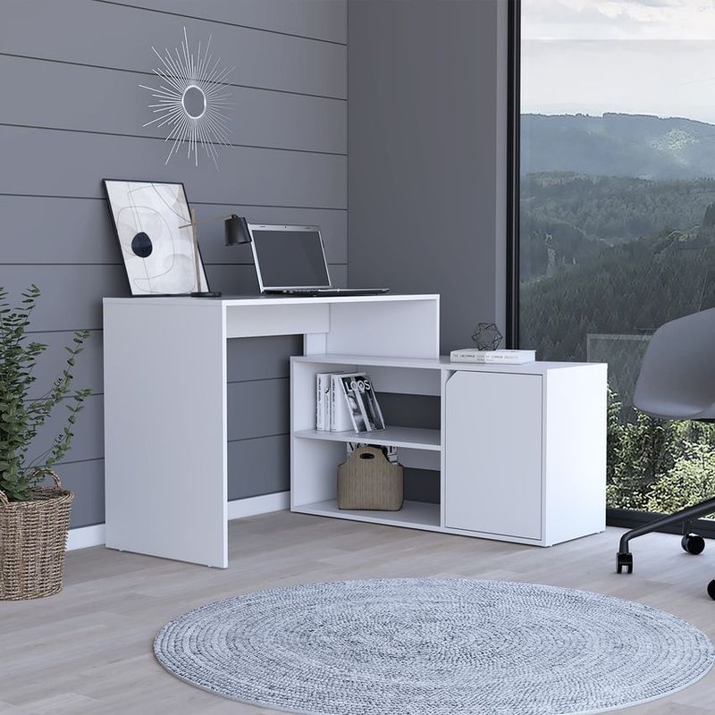 RTA MUEBLES - Escritorio esquinero renne Blanco  elb 7983 rta muebles