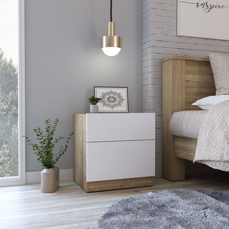 RTA MUEBLES - Mesa de noche nebraska miel+blanco rta muebles mmb 6780-