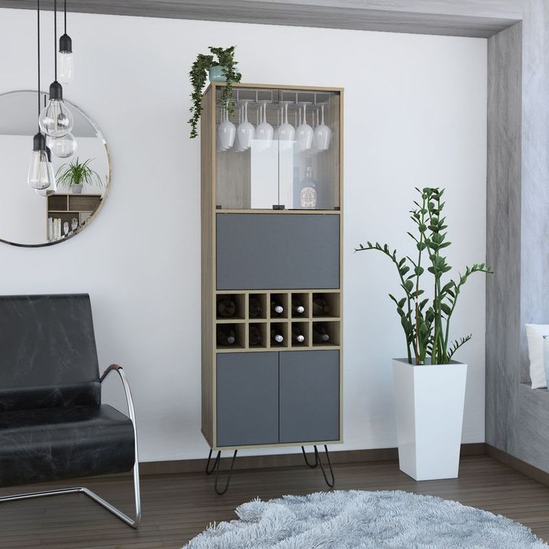 RTA MUEBLES - Bar vassel alto miel/plomo rta muebles bmp 4531