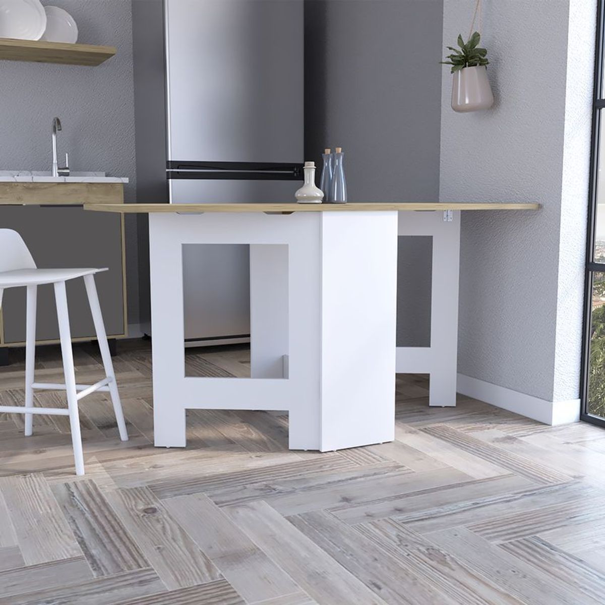 RTA MUEBLES - Mesa auxiliar plegable duna/blanco mbm 9427