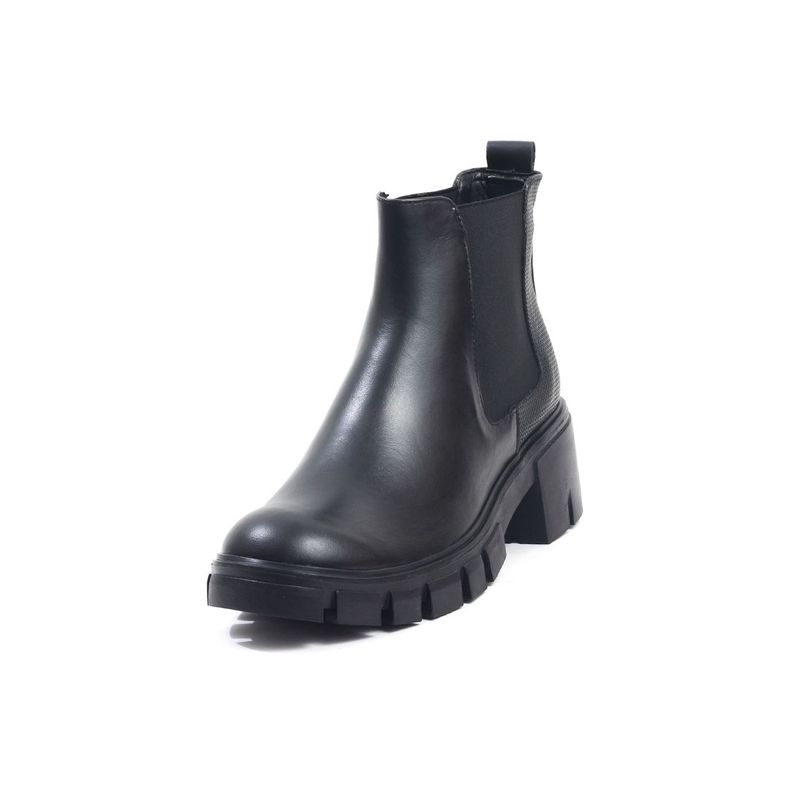 HERS - Botín Mujer Cuero Negro HERS Escarlata