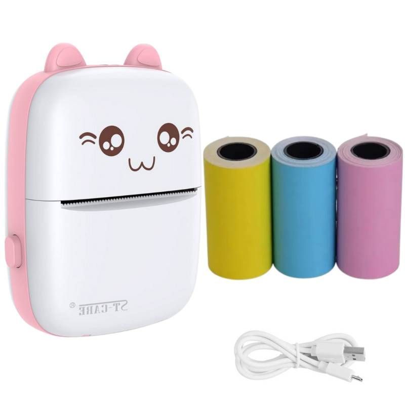 GENERICO - Mini Impresora Térmica Portátil Inalámbrico Color Rosa.