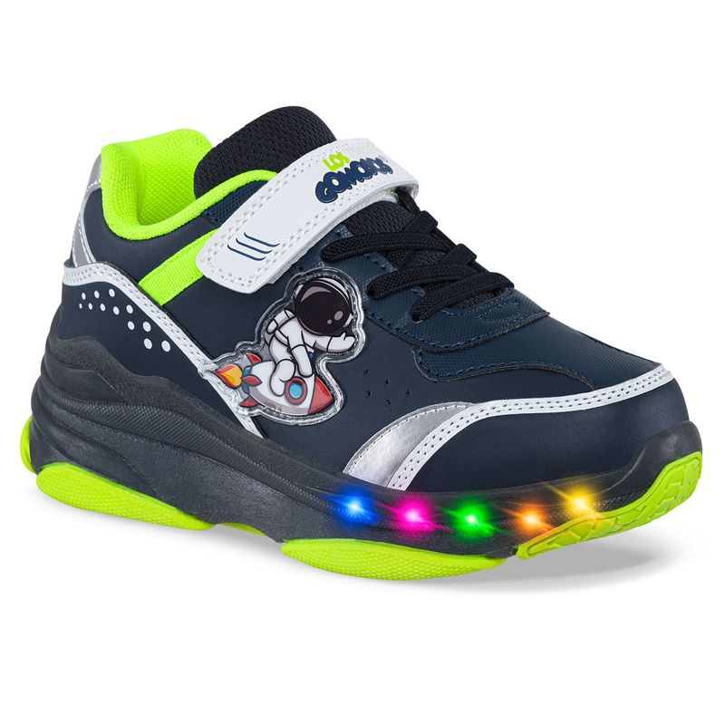 LOS GOMOSOS - Tenis Patines Luces Braiz Azul Osc para Niño Los Gomosos