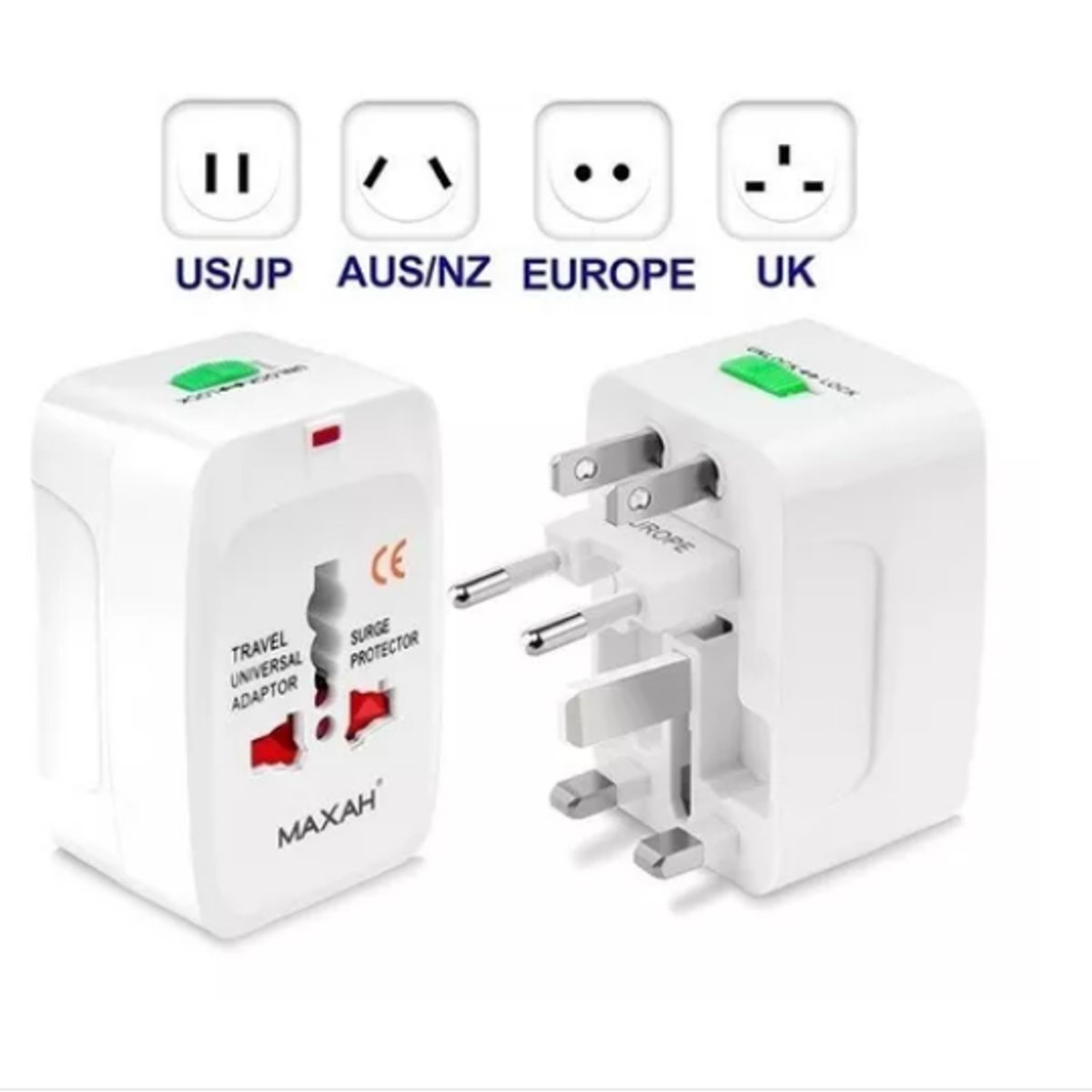 GENERICO - Adaptador Corriente Enchufe Viaje Mundial Bolsillo Todo Pais Europa Africa Asia Oceania Australia