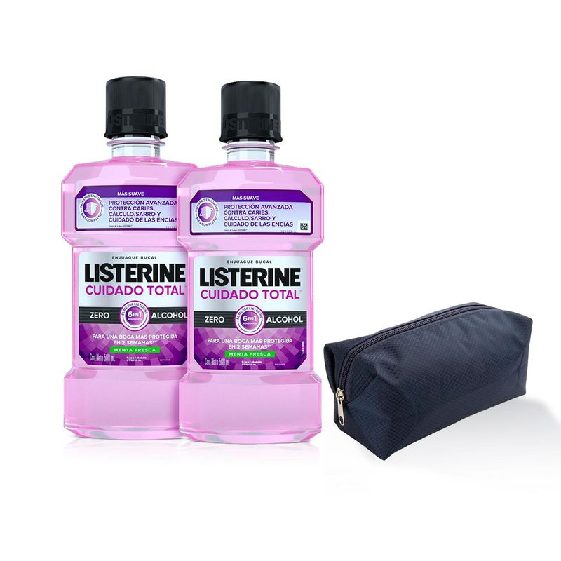 LISTERINE - Enjuague Bucal Listerine Zero Alcohol 500ml X2_.