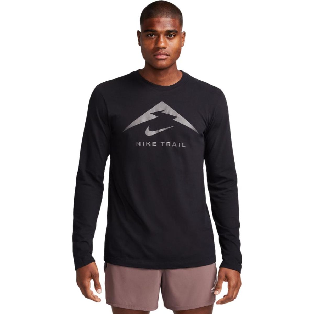 NIKE - Buzo Nike Dri Fit Tee Ls Trail-Negro