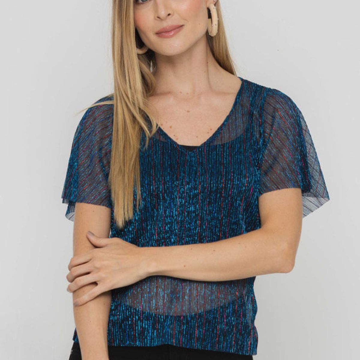 RAGGED - Blusa antillas Azul turquesa Ragged.