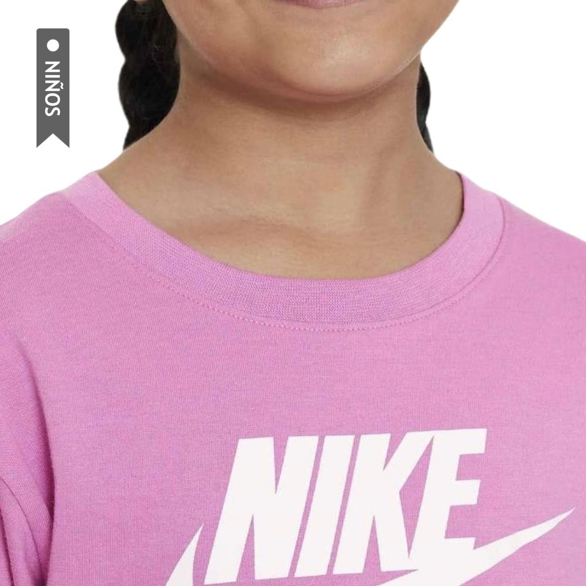NIKE - Camiseta Nike Hbr Club Boxy Niñas-Rosa