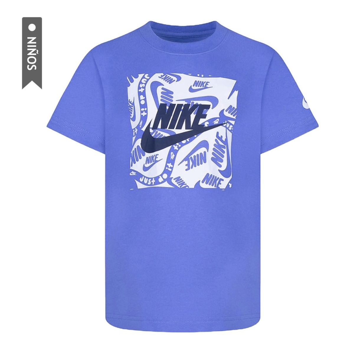 NIKE - Camiseta Nike Brandmark Square Basic Niños-Azul