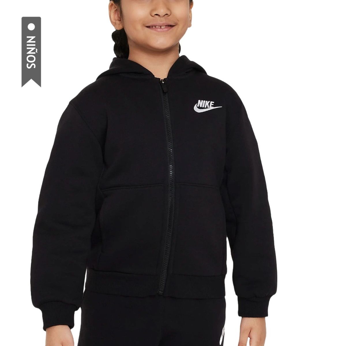 NIKE - Chaqueta Nike Nsw Club Fleece Lbr Niños-Negro