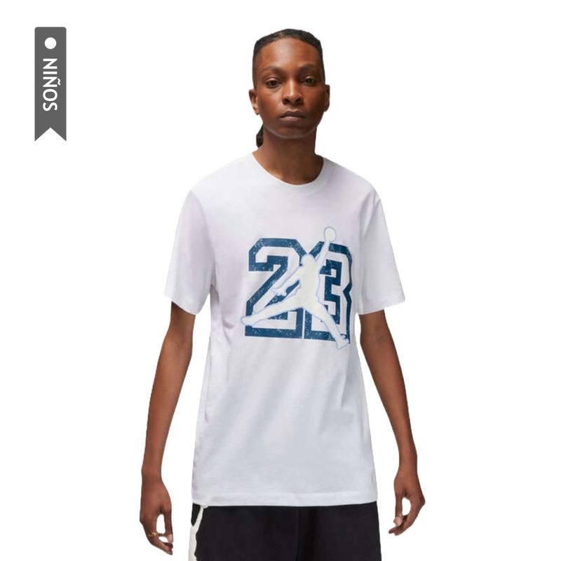NIKE - Camiseta Nike 23 Jumpman Ss Niños-Blanco