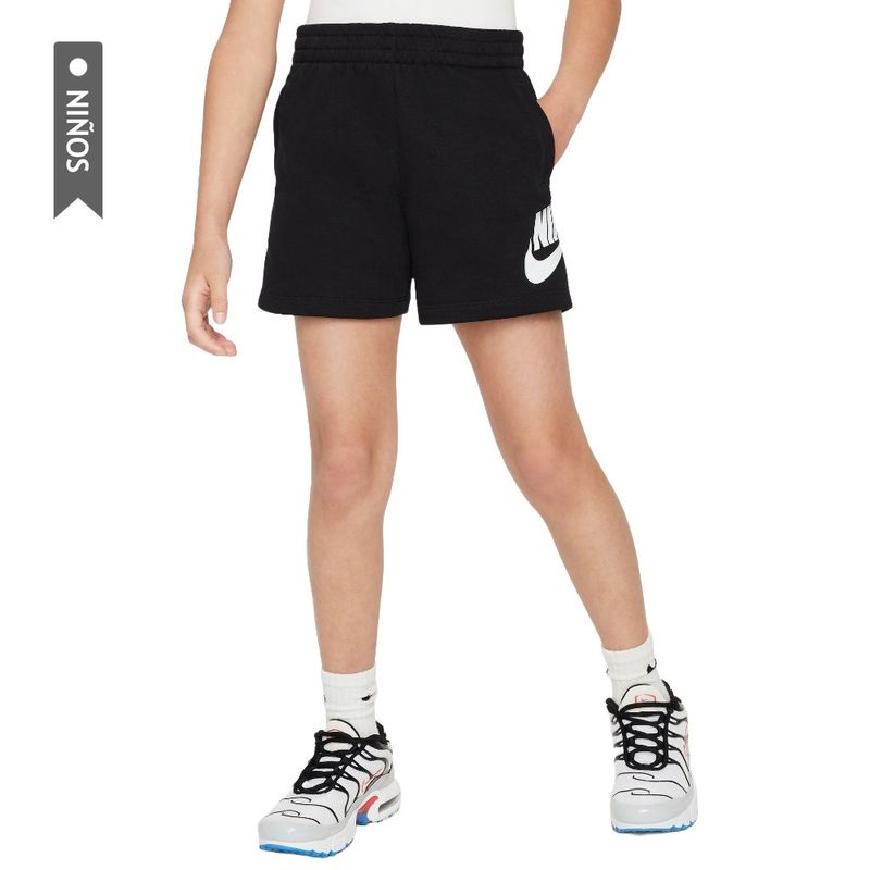 NIKE - Pantaloneta Nike Club Ft Hbr Niñas-Negro