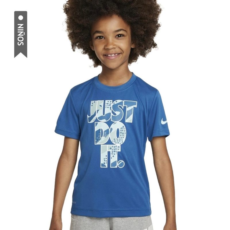 NIKE - Camiseta Nike Dri-Fit Club Seasonal Camo Niños-Azul