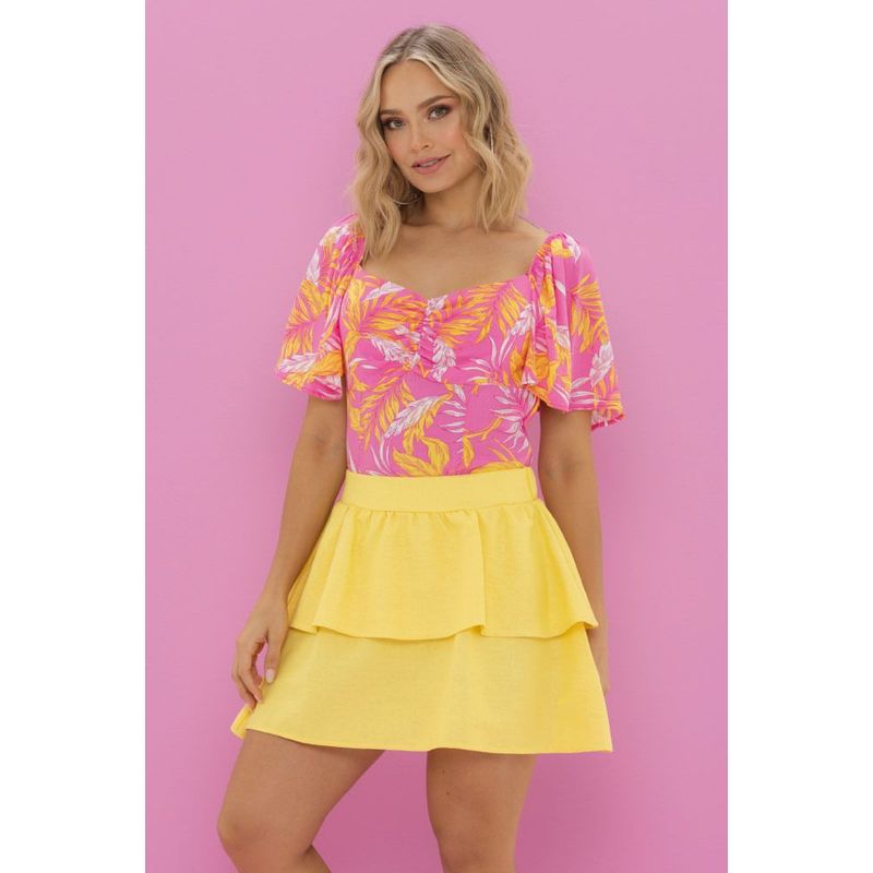 RAGGED - Falda corta power Amarillo medio Ragged