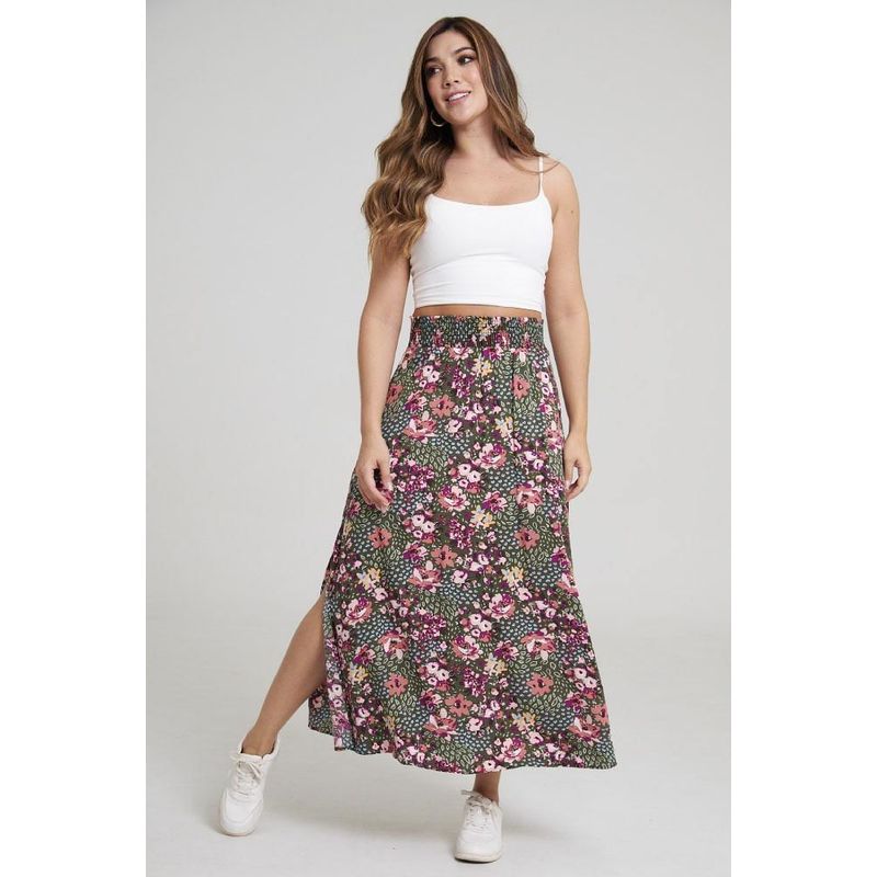 RAGGED - Falda veronica Verde militar Ragged