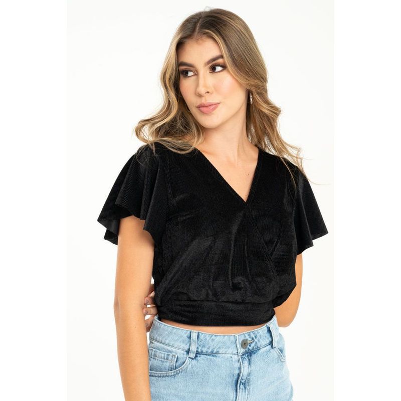 RAGGED - Top zafiro Negro Ragged