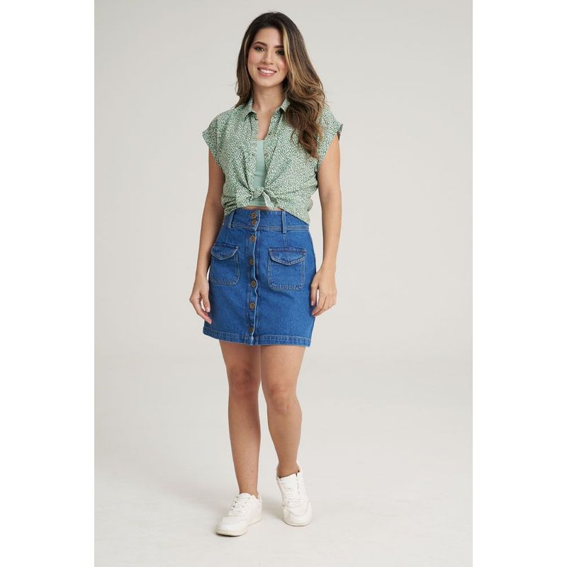 RAGGED - Falda corta green Azul medio Ragged
