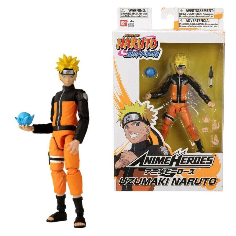 BANDAI - Naruto Uzumaki Figura acción Anime Heroes Bandai 16 Cm