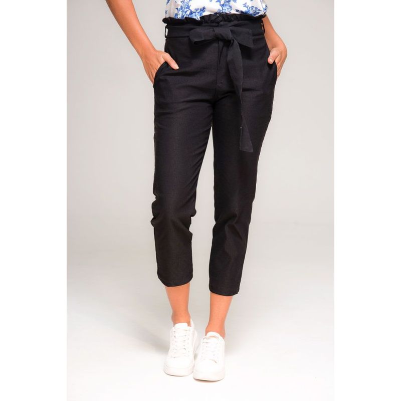 RAGGED - Pantalon paper bag dali Negro Ragged