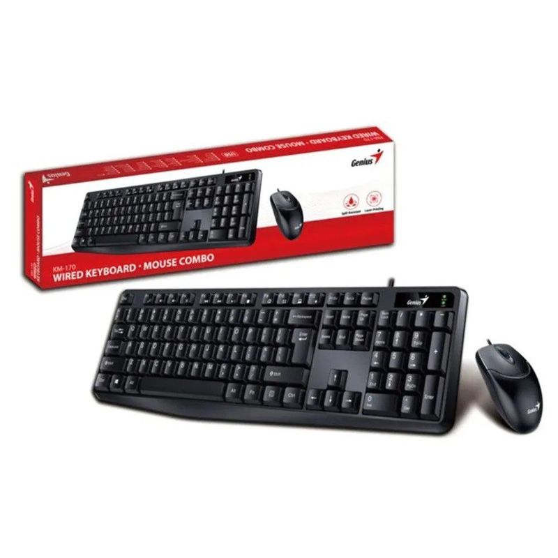 GENIUS - Kit De Teclado Y Mouse Genius Km-170 Español De Color Negro