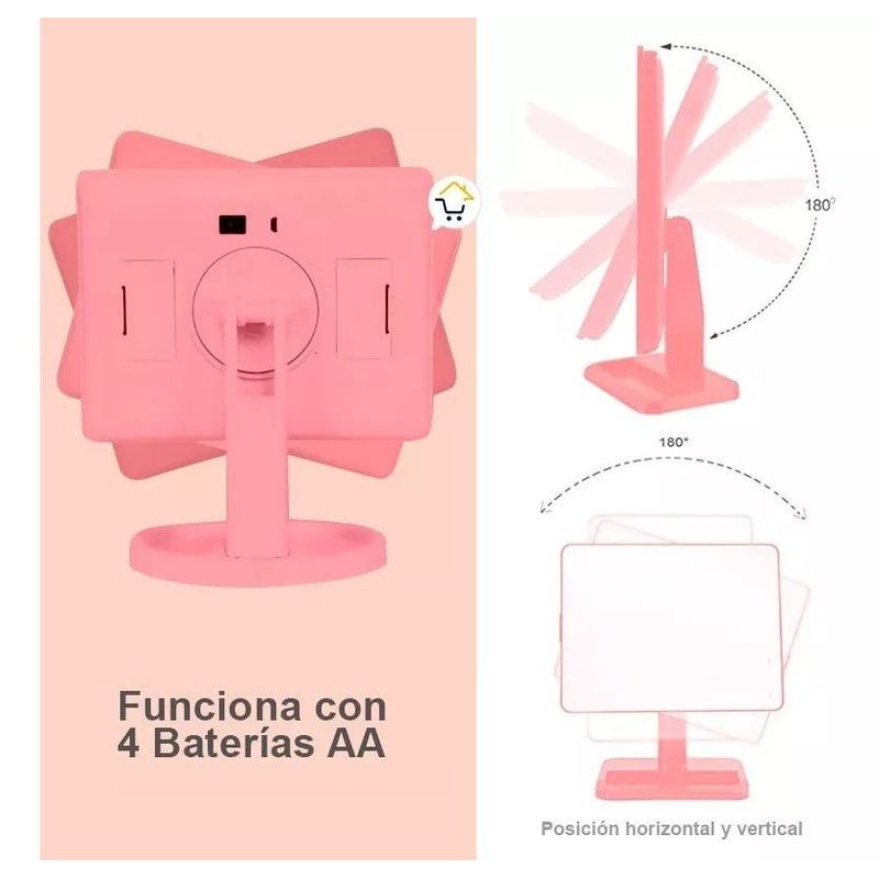 GENERICO - Espejo Luz Led Con Pantalla Táctil Maquillaje
