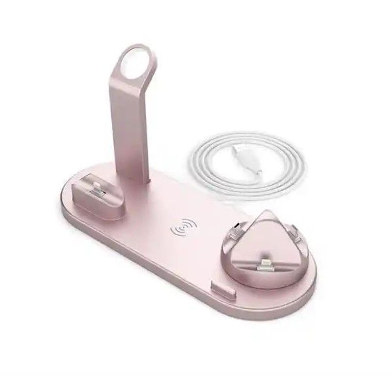 GENERICO - Estacion Inalámbrica (Cargador) 6 en 1 Para IPhone Y Para Android