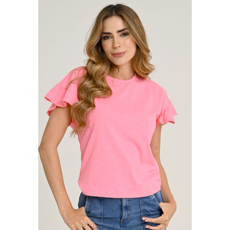 RAGGED - Camiseta cotton Rosado brillante Ragged