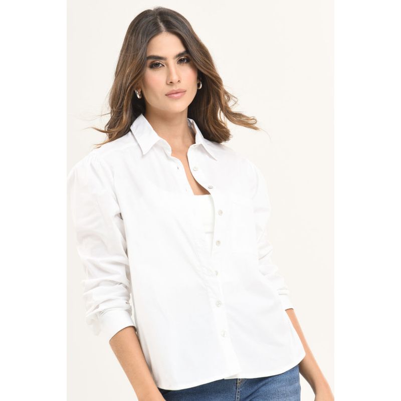 RAGGED - Camisa popelina manga larga Blanco Ragged