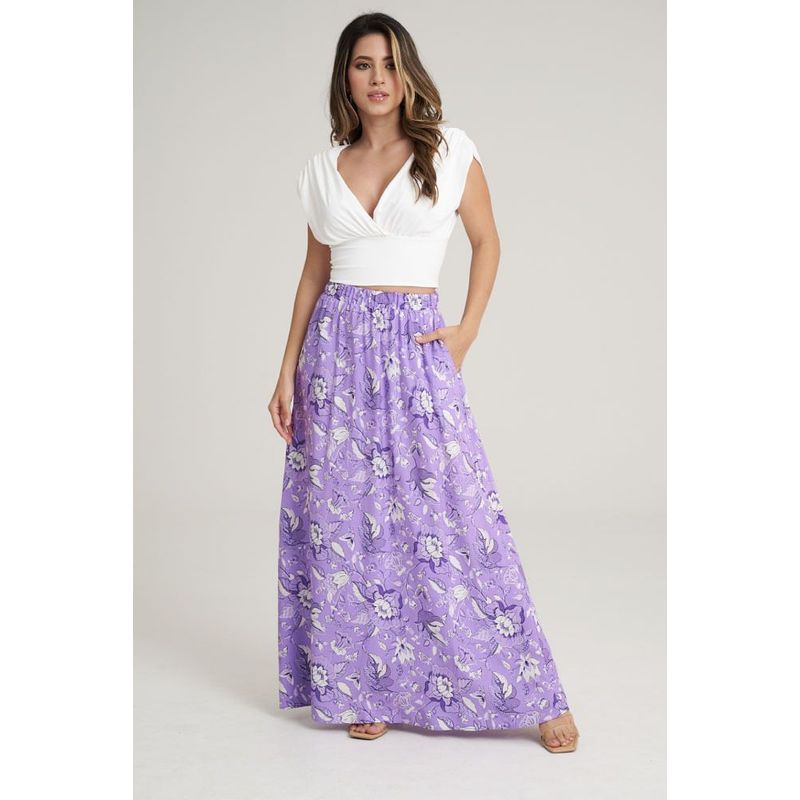 RAGGED - Falda larga kenya Lila Ragged