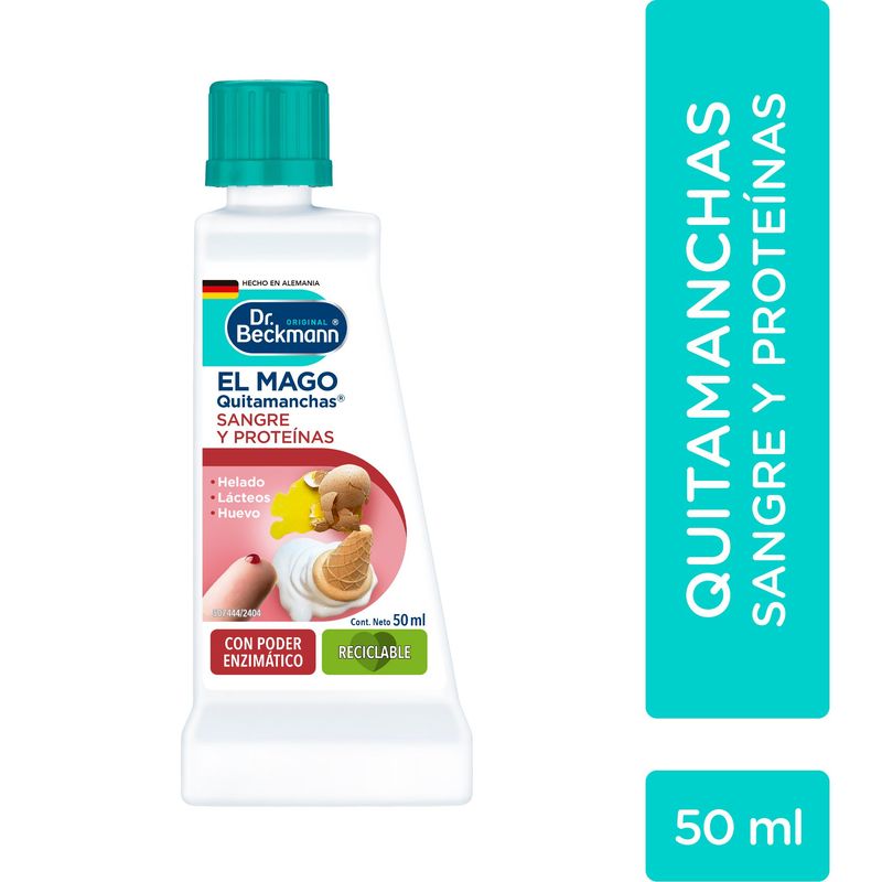 DR BECKMANN - Quitamanchas Mago N4 Dr Beckmann Sangre Lacteos Huevo 50 Ml