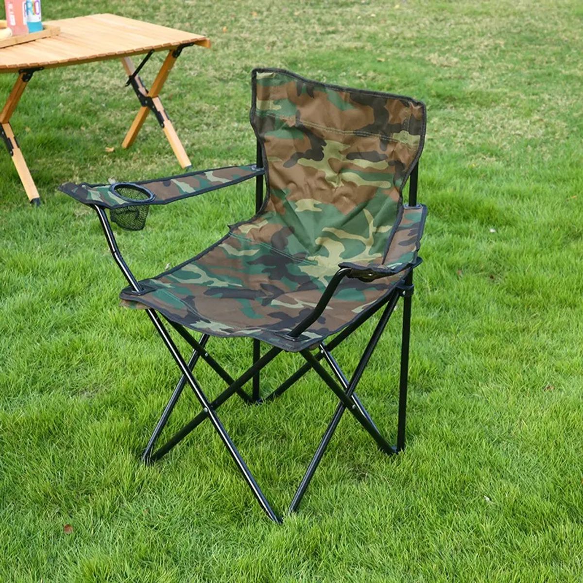 SUBE - Silla plegable portavasos camping parque exterior Militar-