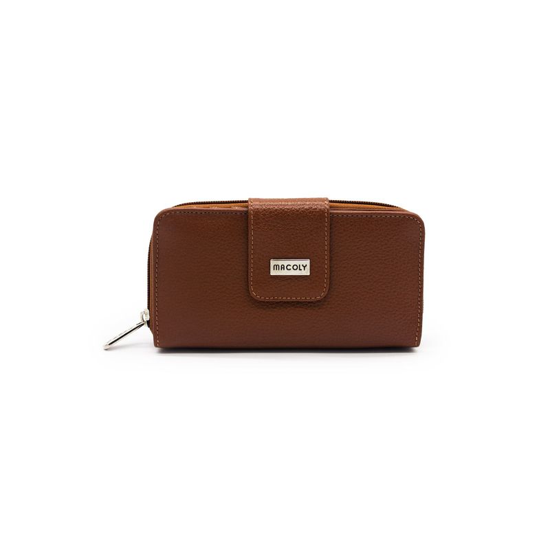 MACOLY - Billetera grande a011 cuero miel liso_.