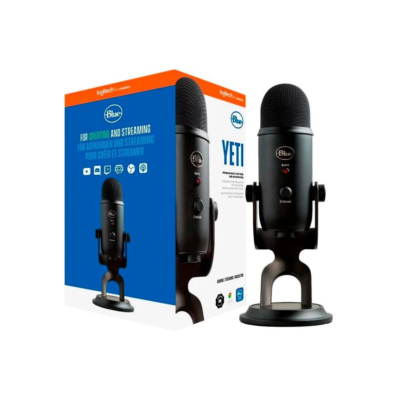 BLUE - Micrófono Profesional Logitech Blue Yeti Gaming Usb Blackout
