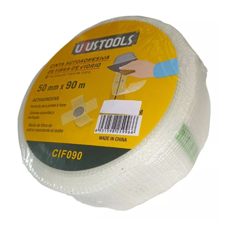 UYUSTOOLS - Cinta Malla Fibra De Vidrio 50 Mm X 90 Mts Uyustools