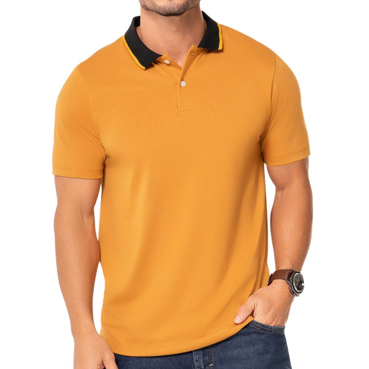 CROYDON - Camiseta Polo Felipe Ocre Croydon para Hombre