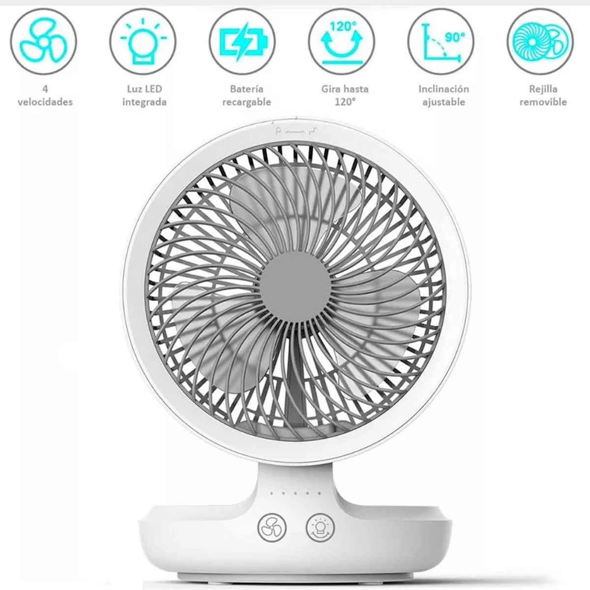 ONE PIXEL - Ventilador Abanico Electrico Plegable Recargable Con Luz Led