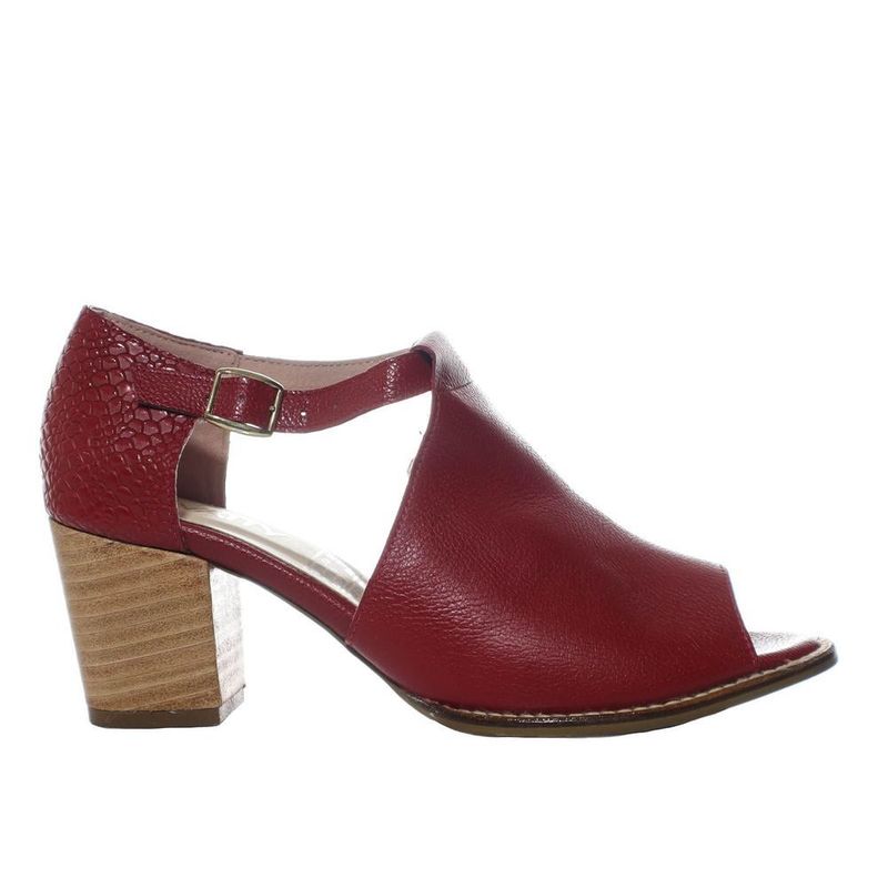ZAVATTY - Sandalia tacon para mujer H-DANNA ROJO CUERO ZAVATTY