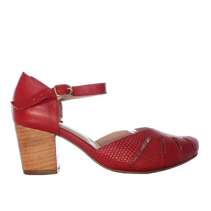 ZAVATTY - Tacon para mujer H-LINA ROJO CUERO ZAVATTY