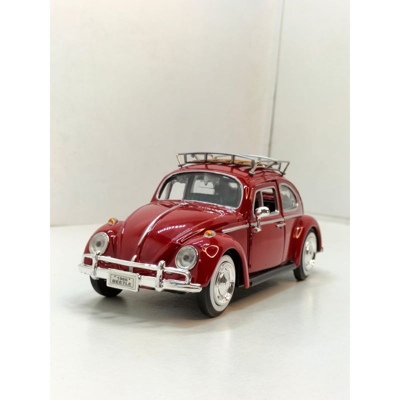 MOTORMAX - CARRO VOLKSWAGEN BEETLE ROJO 1966 ESCALA 1/24 DE COLECCIÓN