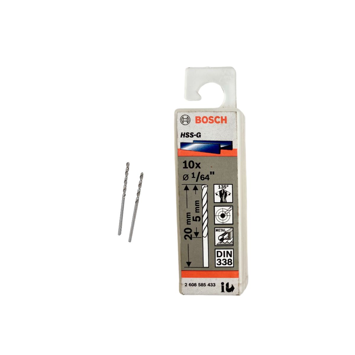 BOSCH - Brocas Cilíndrica Bosch HSS-G 20mm x Ø1/64″ 10 Unid para Metal