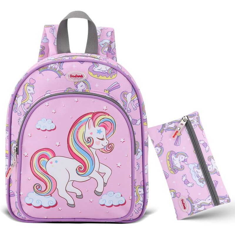 KOBALT - Mochila rosa de unicornio con cartuchera