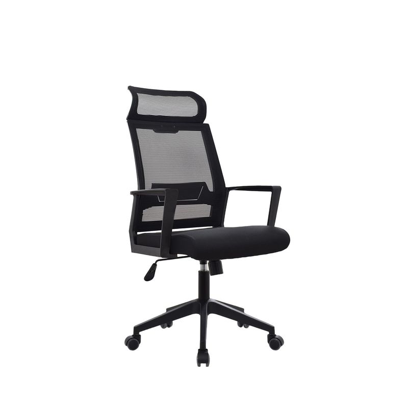 BONNO - Silla de Oficina con Cabecero Duster Negro Bonno