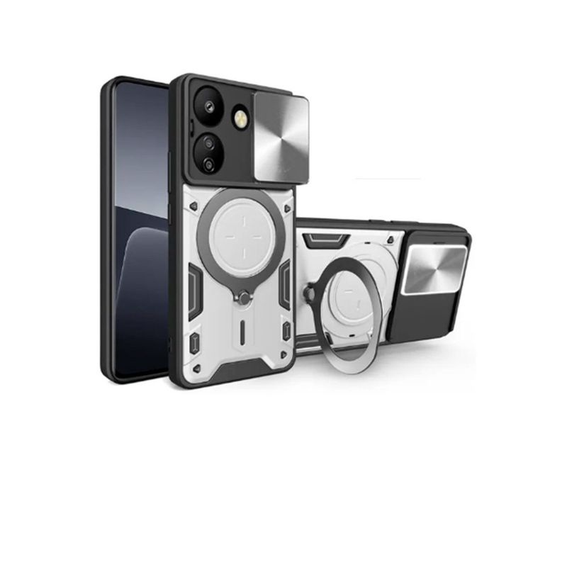 GENERICO - Estuche Proteccion Camara Con Soporte Xiaomi 13C Gris