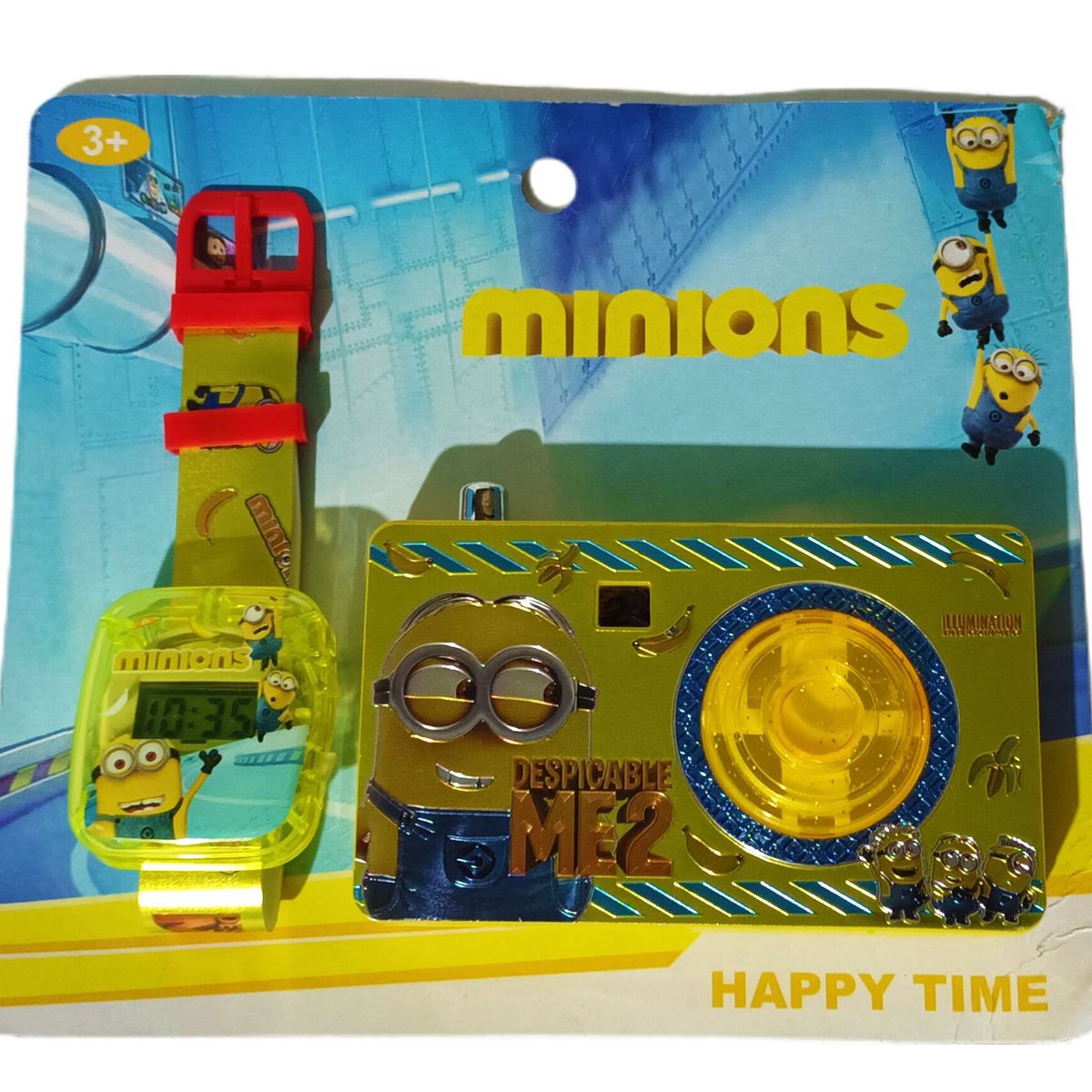 GENERICO - Combo Cámara Y Reloj De Minions Con Imágenes Para Niños