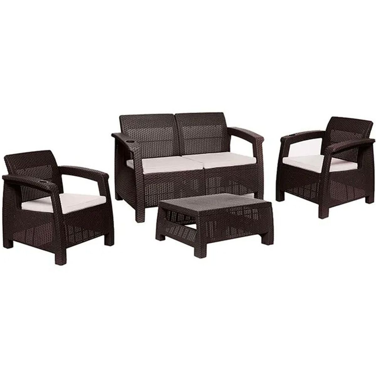 PLASTICOS MQ - Juego De Sala Ferrara Comfort 425 -Wengue