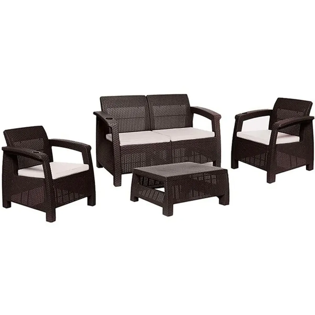 PLASTICOS MQ - Juego De Sala Ferrara Comfort 425 -Wengue