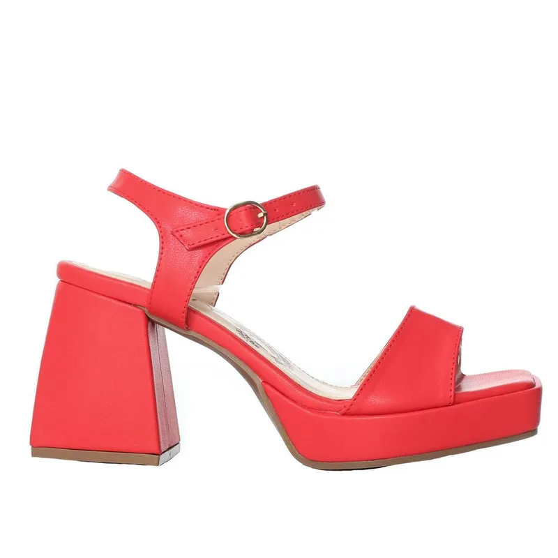 ZAVATTY - Sandalia tacon para mujer R09-Z471 ROJO ZAVATTY